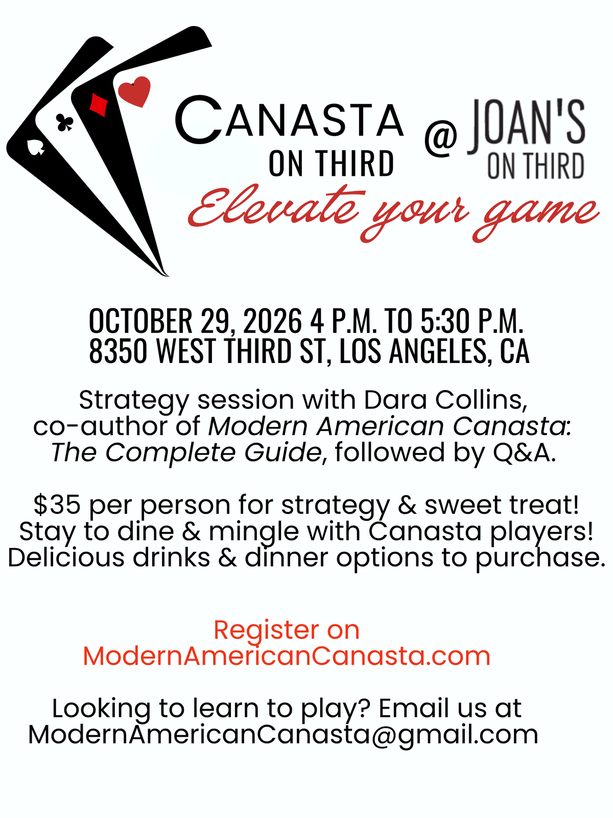 Canasta On Third: Strategy Session in Los Angeles, CA